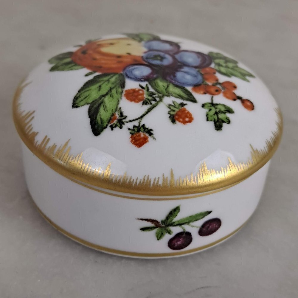Fruit Motif Trinket Box Williamsburg Duke of Gloucester Mottahedeh Portugal - Picture 4 of 12
